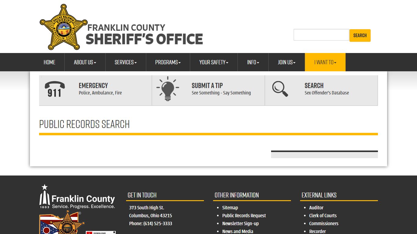 Franklin County Sheriff - Public Records Search